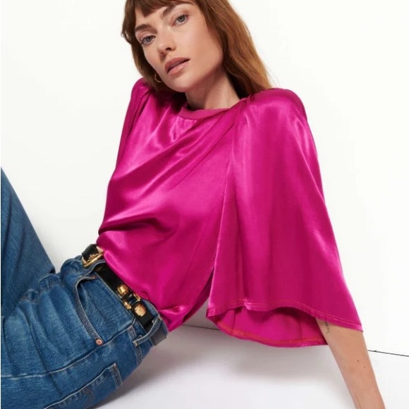 Nation LTD Donna Blouse In Fuschia Pink Size Small - Picture 1 of 11